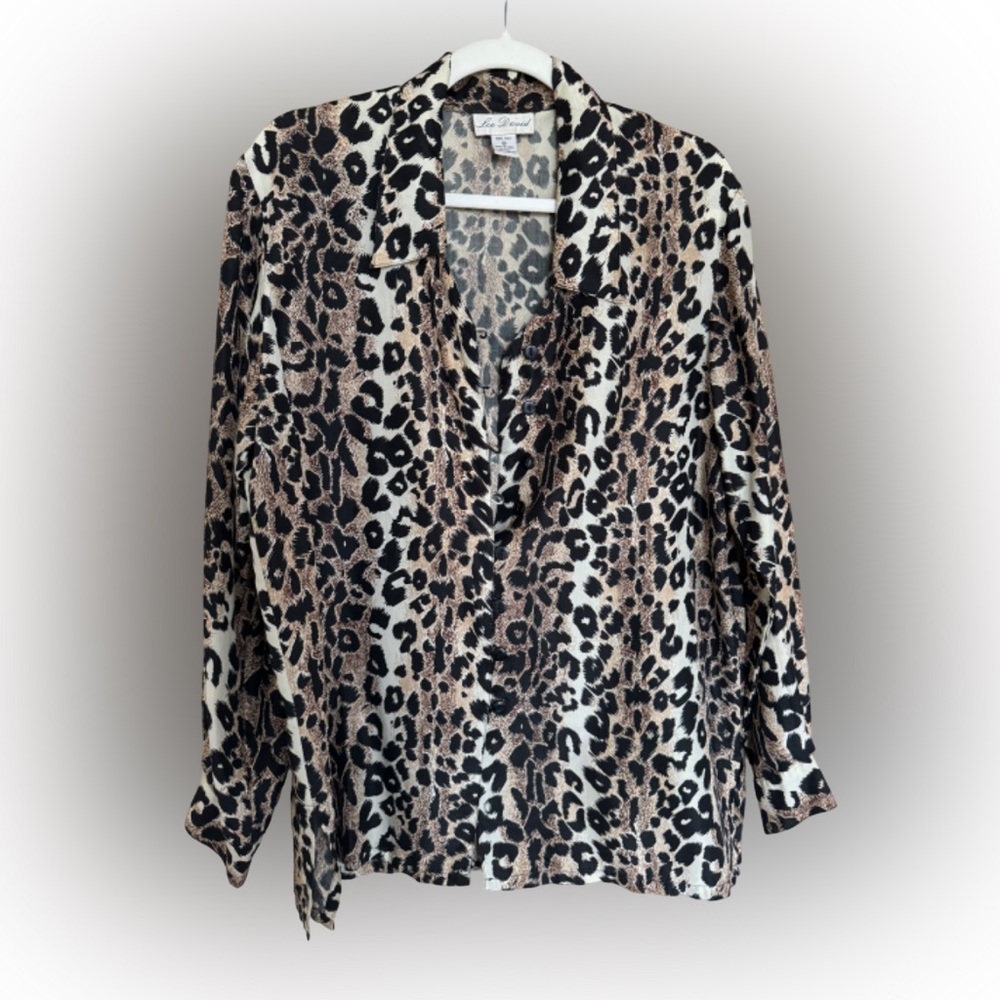 Vintage Leopard Silk Blouse